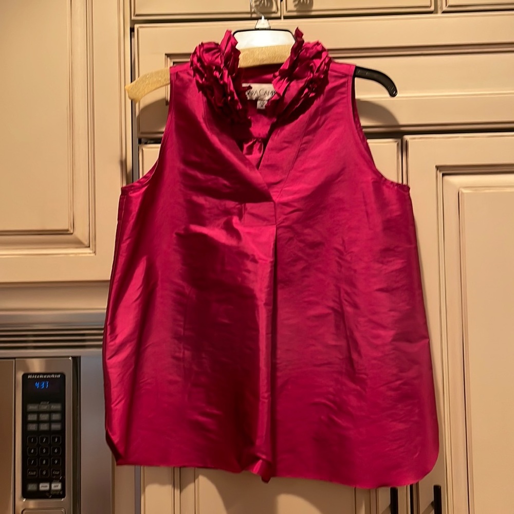 Sara Campbell NWOT pink taffeta size med top